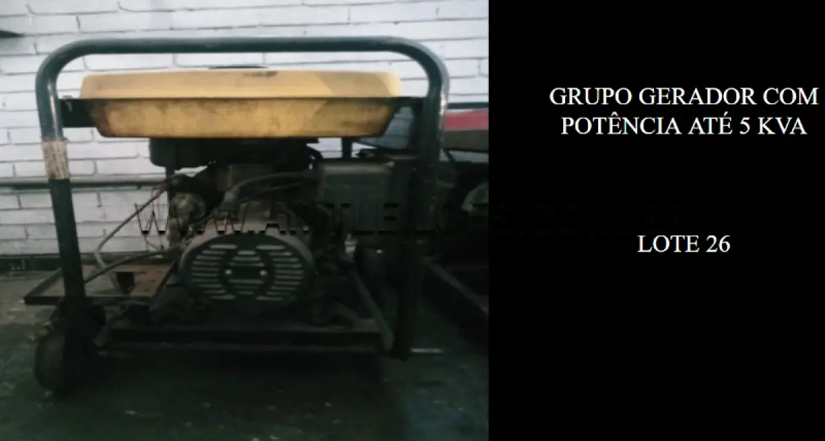 LOTE 026 - GRUPO GERADOR COM POTÊNCIA ATÉ 5 KVA