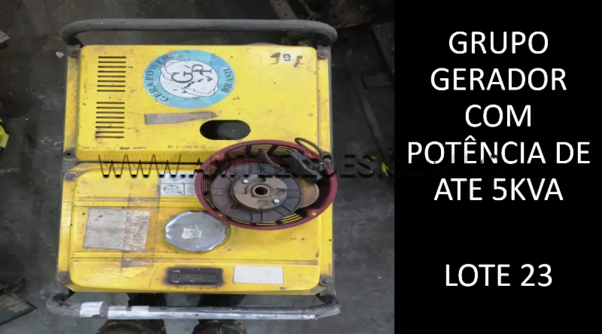 LOTE 023 - GRUPO GERADOR COM POTÊNCIA ACIMA DE 5 KVA ATÉ 15 KVA