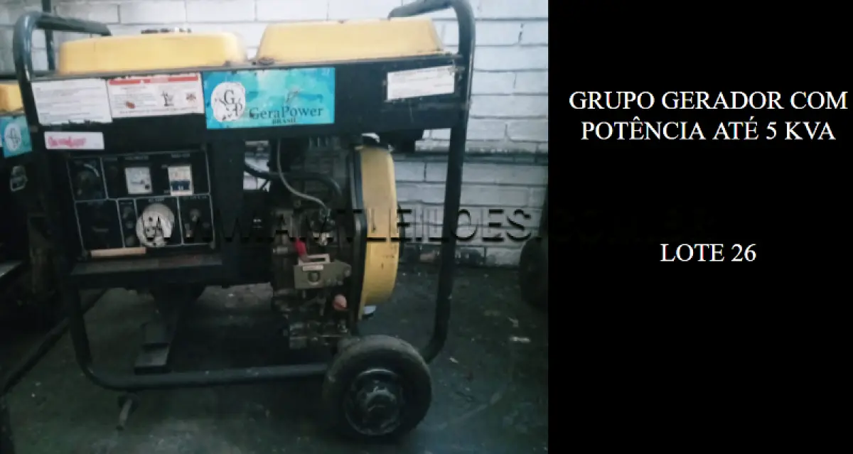 LOTE 026 - GRUPO GERADOR COM POTÊNCIA ATÉ 5 KVA