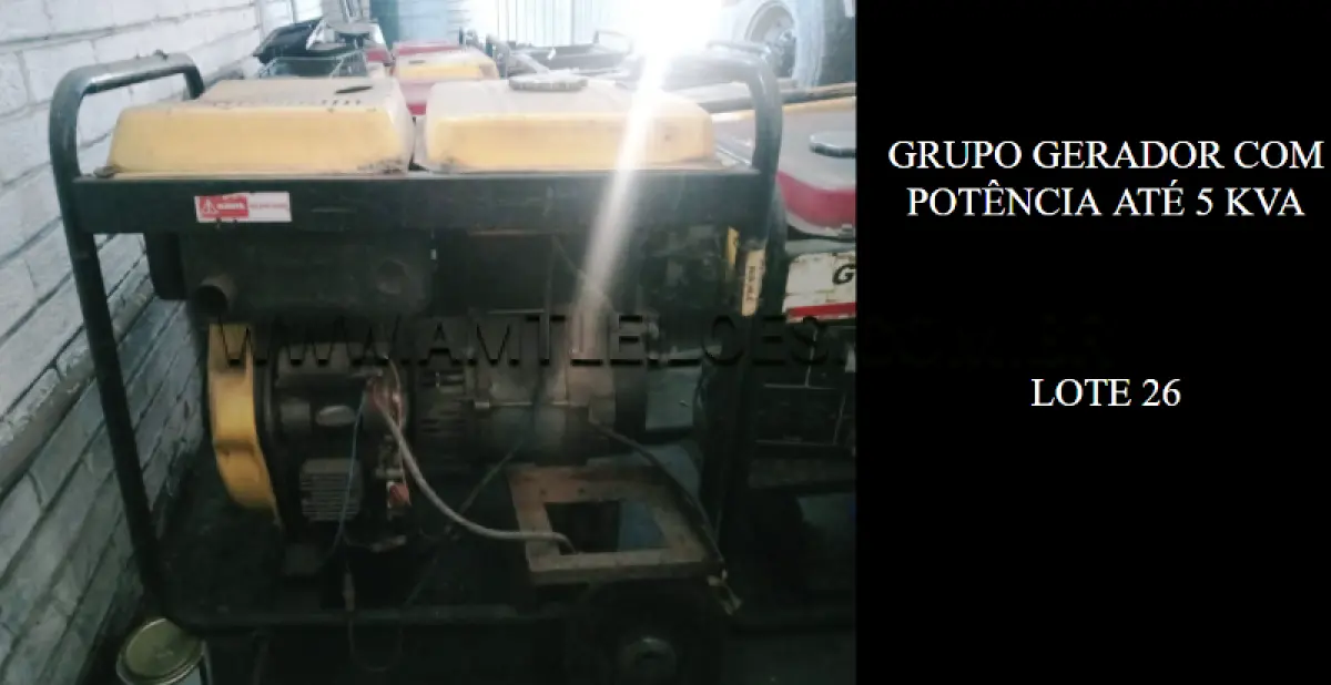 LOTE 026 - GRUPO GERADOR COM POTÊNCIA ATÉ 5 KVA