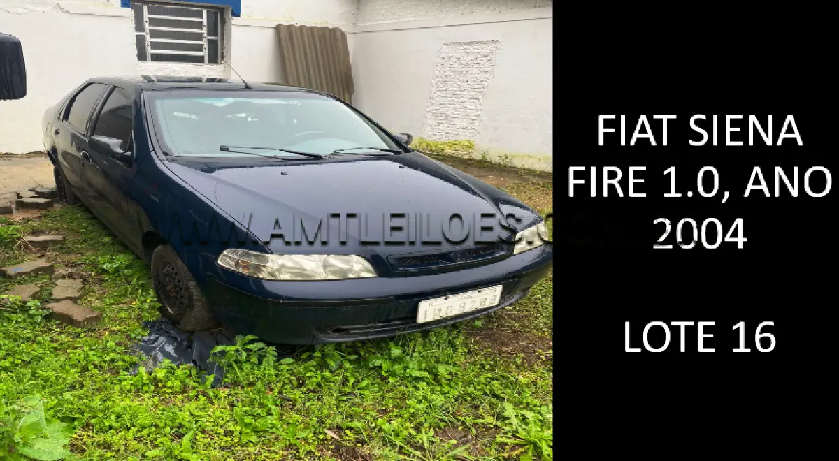 LOTE 016 - MARCA/MODELO: FIAT SIENA FIRE 1.0, ANO: 2004.