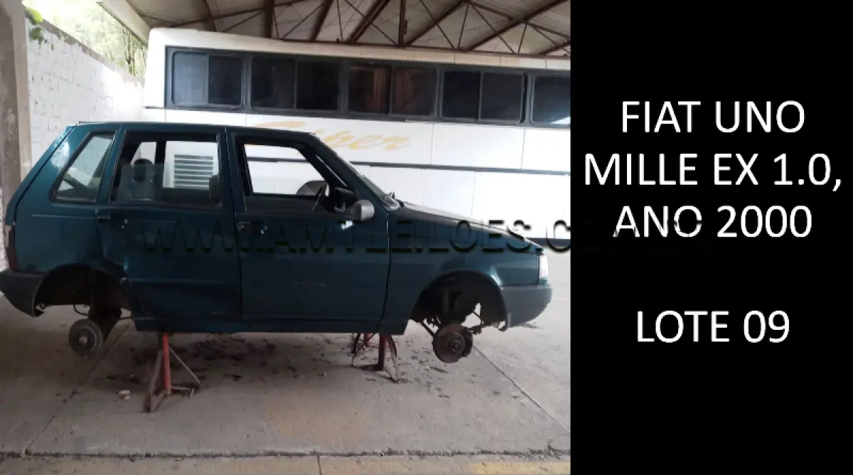 LOTE 009 - MARCA/MODELO: FIAT UNO MILLE EX 1.0, ANO: 2000.