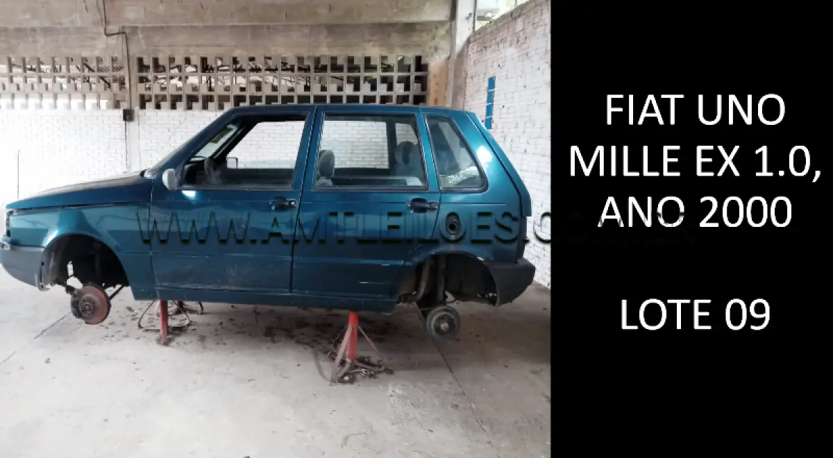 LOTE 009 - MARCA/MODELO: FIAT UNO MILLE EX 1.0, ANO: 2000.