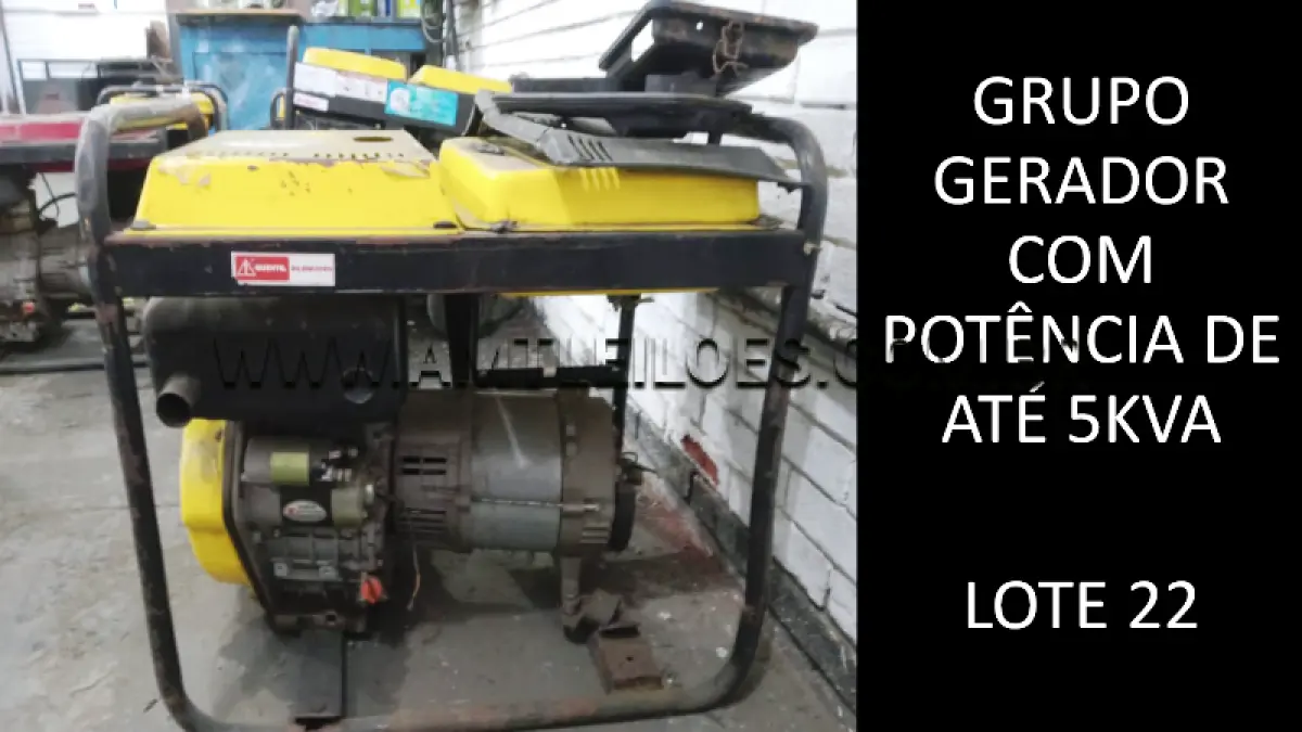 LOTE 022 - GRUPO GERADOR COM POTÊNCIA DE ATÉ 5 KVA