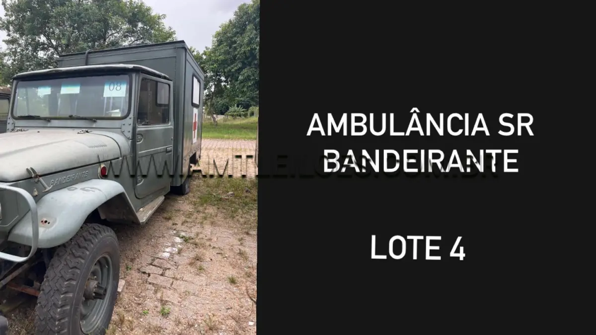 LOTE 004 - MARCA/MODELO: AMBULÂNCIA TOYOTA SR BANDEIRANTE BJ55LPBL 1T 4X4, ANO: 1998; MARCA/MODELO: SUCATA VIATURA CAMIONETA CABINE DUPLA TOYOTA BANDEIRANTE /BJ55LP2BL 1T 4X4, ANO: 1998.