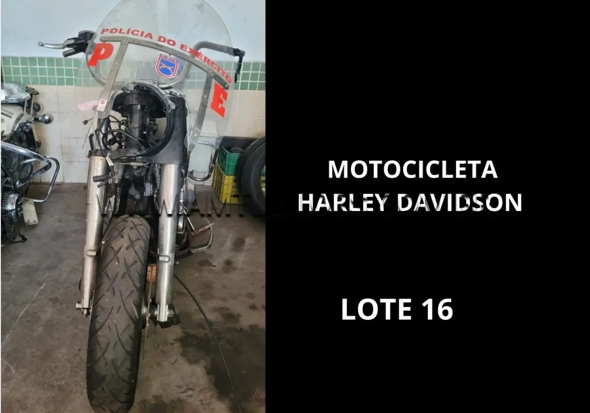 LOTE 016 - MARCA/MODELO: VIATURA MOTOCICLETA HARLEY-DAVIDSON / POL FLHP- BIRCH WHITE 01PSG 2X1, ANO: 2013.