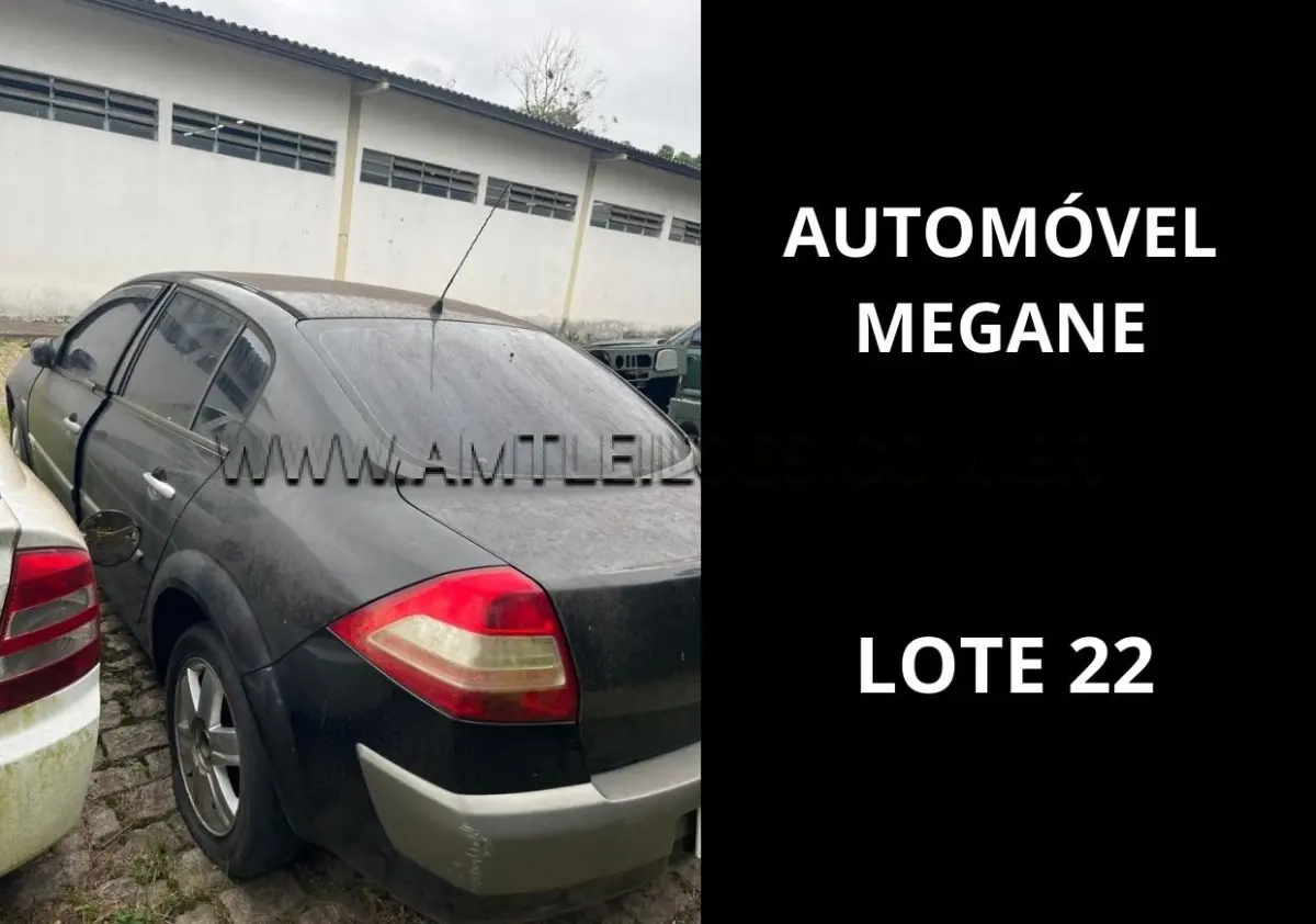LOTE 022 - MARCA/MODELO: AUTOMÓVEL EMP GE RENAULT / MEGANE SEDAN 2.0 DYN 05PSG 4X2, ANO: 2007.