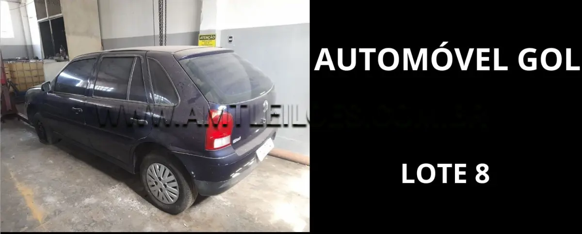 LOTE 008 - MARCA/MODELO: AUTOMÓVEL EMP GE VOLKSWAGEN GOL / 1.0 05PSG 4X2, ANO: 2006.