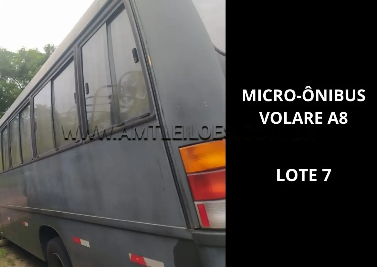 LOTE 007 - MARCA/MODELO: MICRO - ÔNIBUS MARCOPOLO / EMP GE VOLARE A8 28PSG 4X2, ANO: 2000;  MARCA/MODELO: AUTOMÓVEL CMDO FIAT / UNO MILLE 5PSG 4X2 , ANO: 2000.