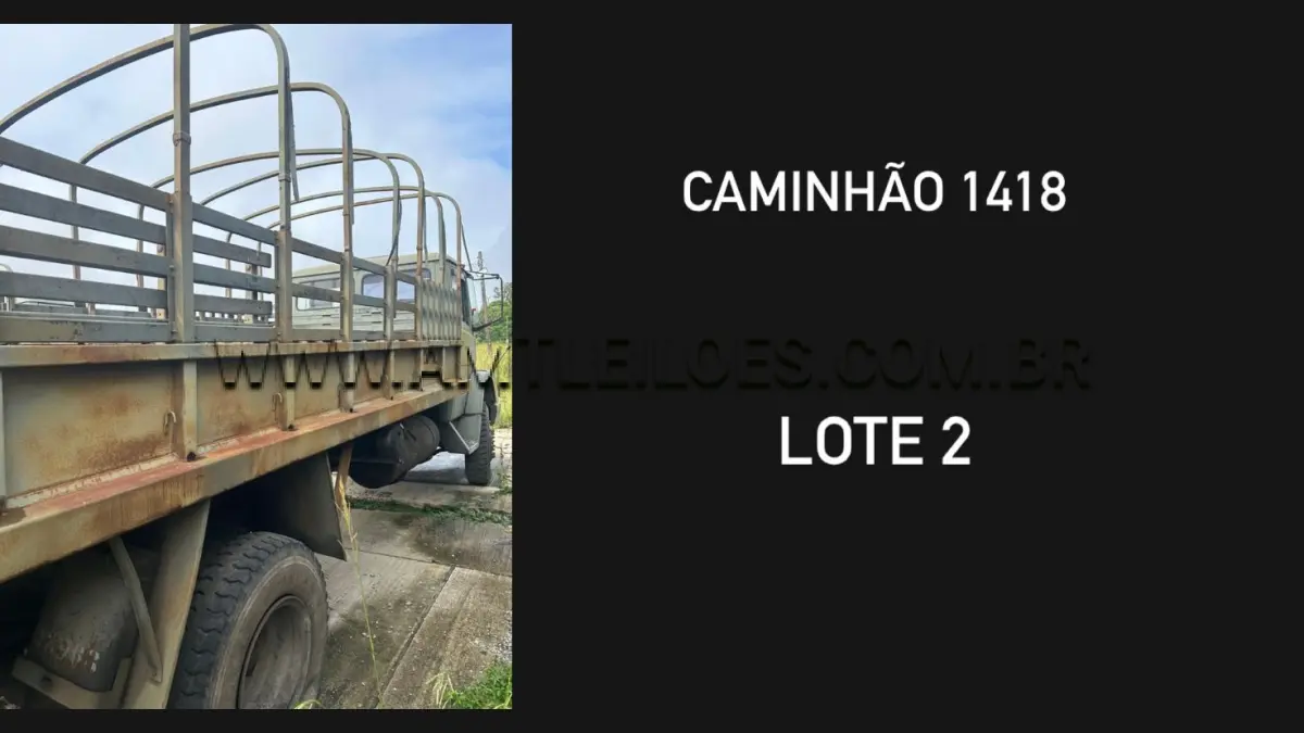 LOTE 002 - MARCA/MODELO: VIATURA CAMINHÃO EMP GE LA1418/51 5T 4X4 MERCEDES - BENZ, ANO:1998