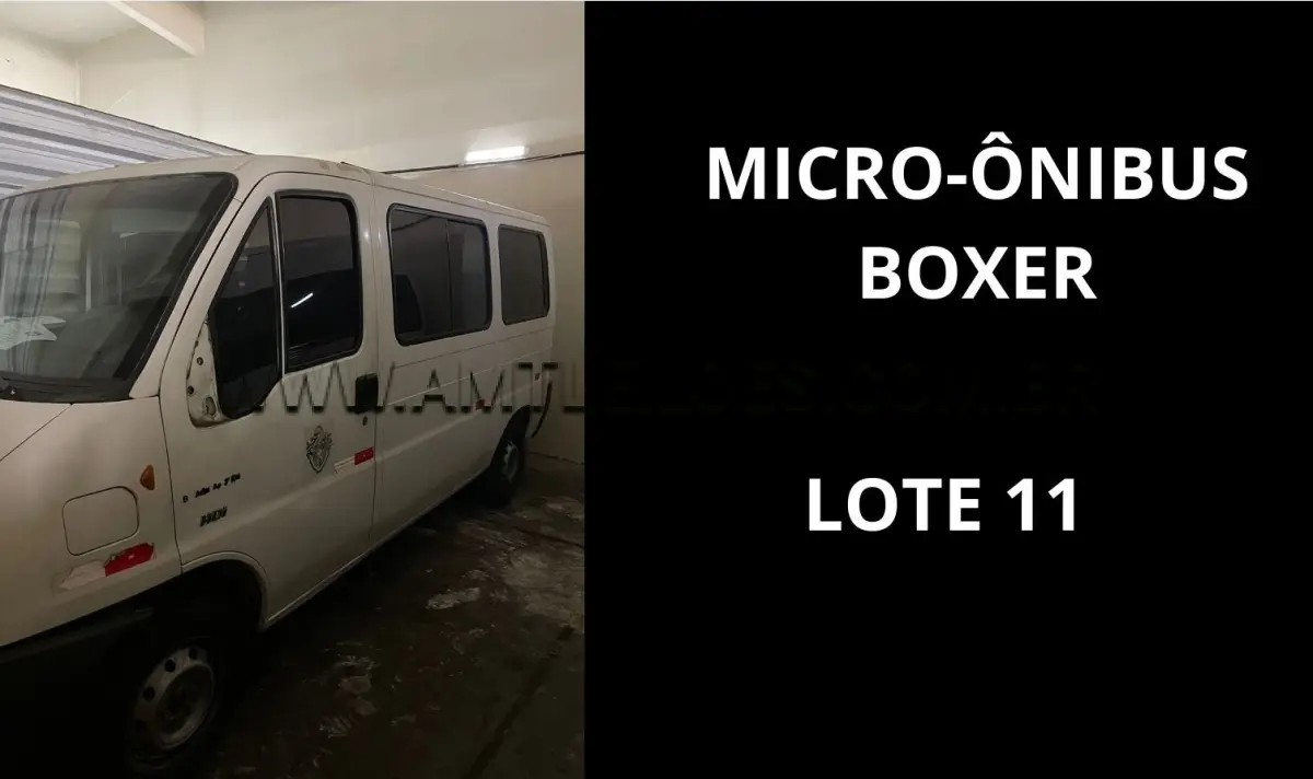 LOTE 011 - MARCA/MODELO: MICRO-ÔNIBUS EMP GE PEUGEOT / BOXER 2.3 330M 16PSG 4X2, ANO:  2007.