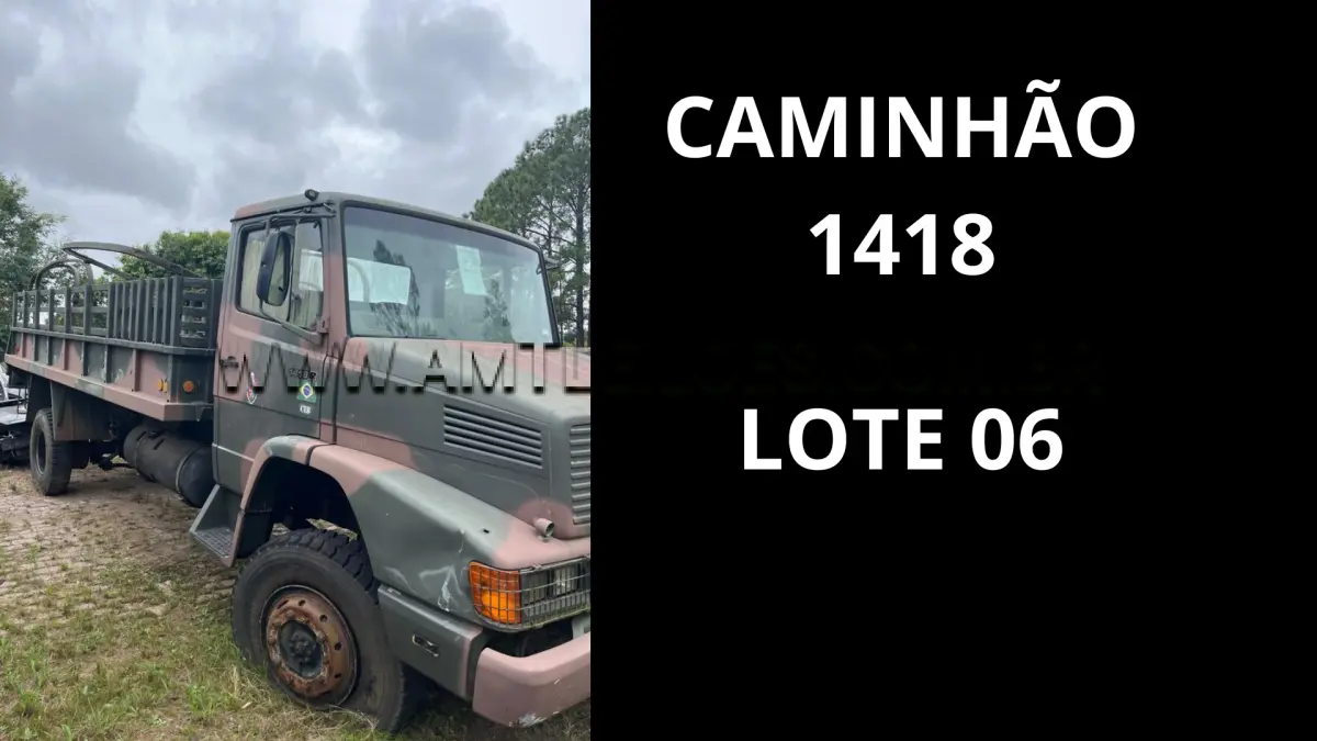 LOTE 006 - MARCA/MODELO: VIATURA CAMINHÃO MERCEDES - BENZ / EMP GE LA1418/51 5T 4X4, ANO: 1998; Pneus: 11.00R22.5 (30 unidades) 10.00R20 (21 unidades) Aro R22.5 (29 unidades) 9.00R20 (13 unidades) Aro 16 (45 unidades) Aro 17 (27 unidades) Aro 15 (8 unidades) Aro 14 (6 unidades) Não especificado (5 unidades).