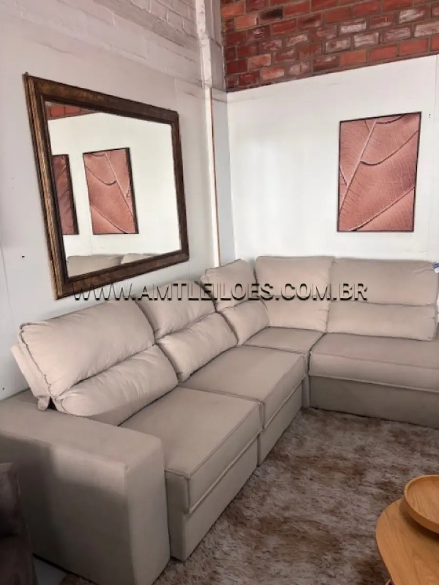 LOTE 003 - 01 CONJUNTO SOFÁ EM CURVA DALA TBF ESTOFADOS EM TECIDO VELUDO ( largura 280/220) .